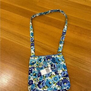 Vera Bradley Blue Floral Crossbody Hipster Bag Cottagecore Coastal Grandma